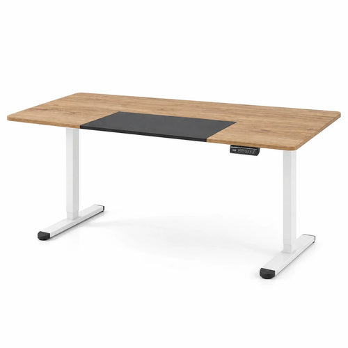 Bureau assis-debout électrique 140 x 70 cm plateau beige