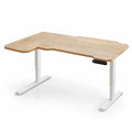 Bureau d'angle en L électrique 150 cm à 4 mémoires, plateau chêne clair – Chêne clair