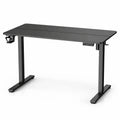 Bureau électrique réglable en hauteur noir 120 x 60 cm avec porte-gobelet