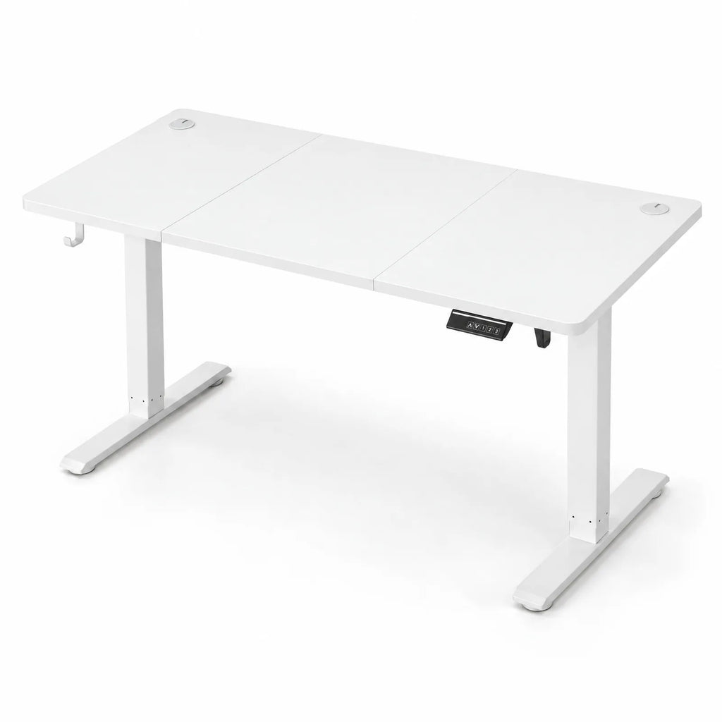 Bureau assis-debout électrique blanc à mémoire