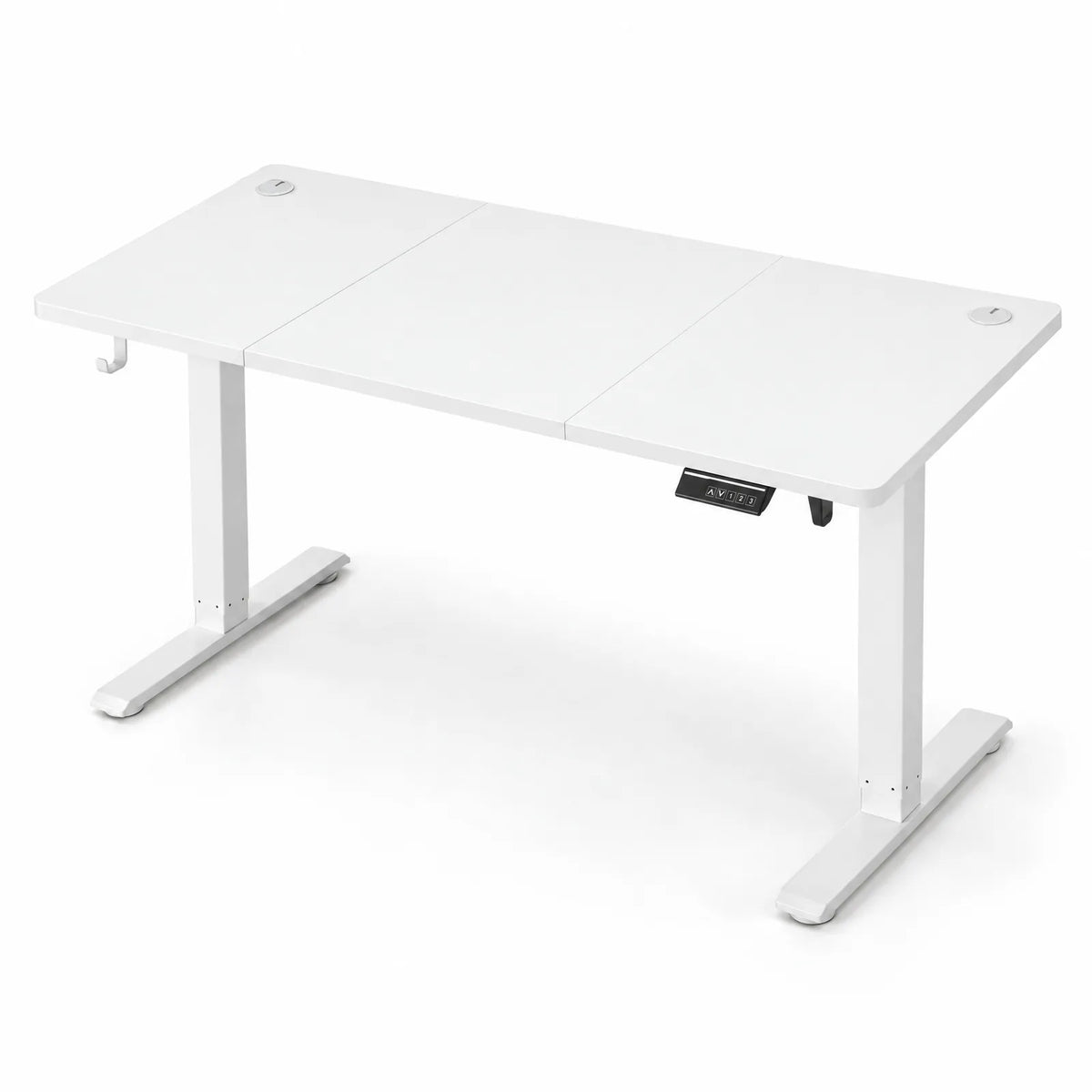 Bureau assis-debout électrique blanc à mémoire
