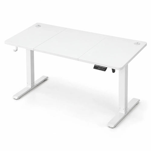 Bureau assis-debout électrique blanc à mémoire