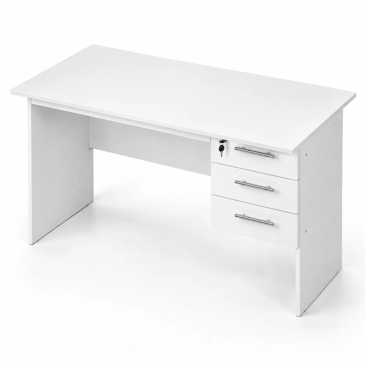 Bureau d'ordinateur 3 tiroirs avec serrure 120 x 60 cm