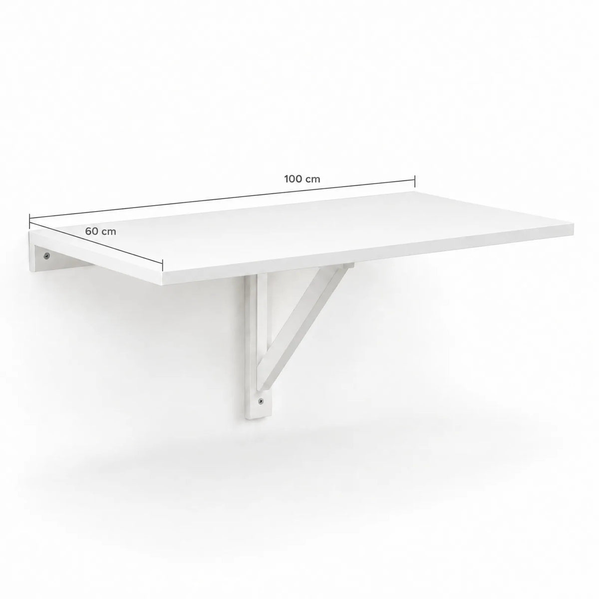 Table murale pliante blanche 100 x 60 cm